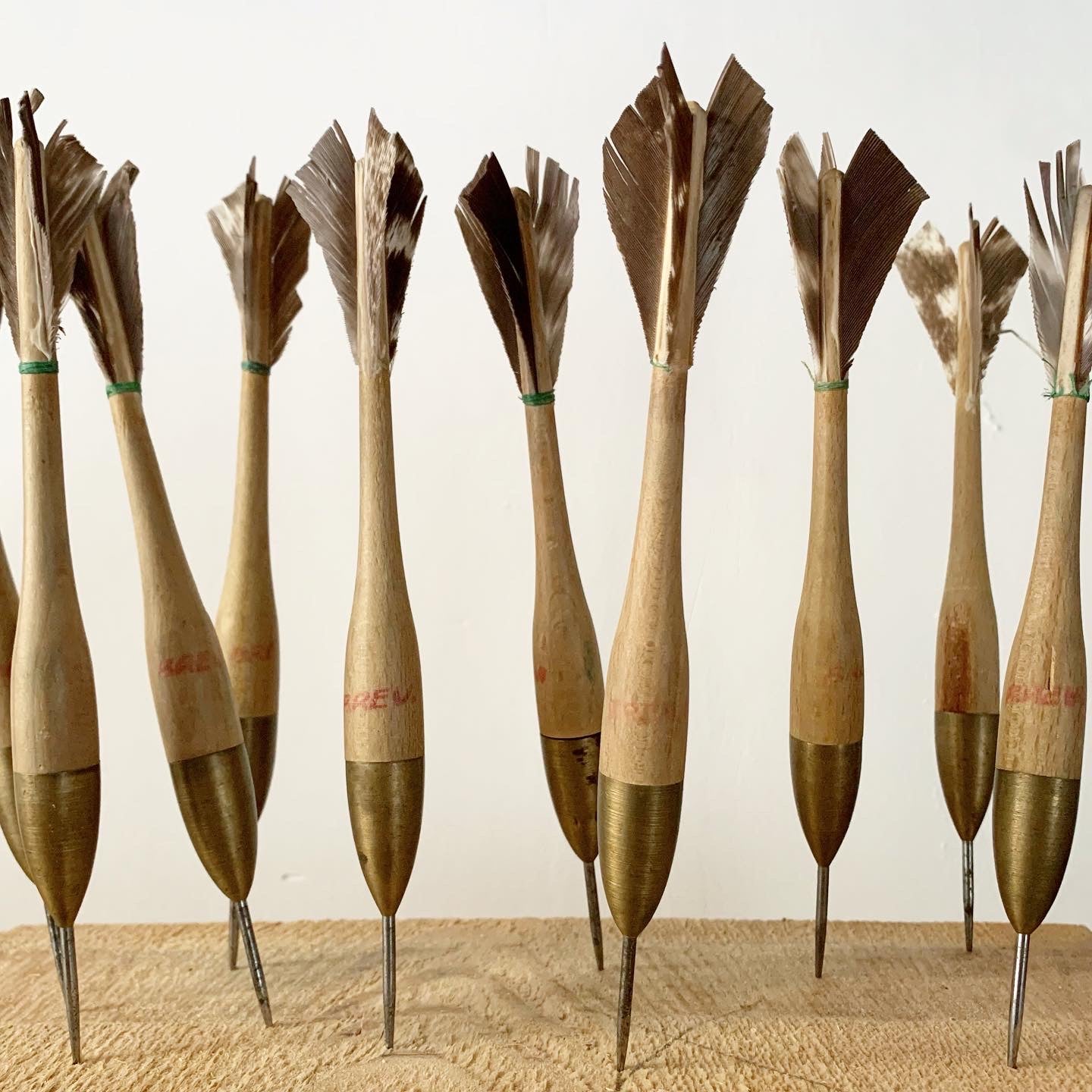 Darts with split turkey feathers flights (set of ten)