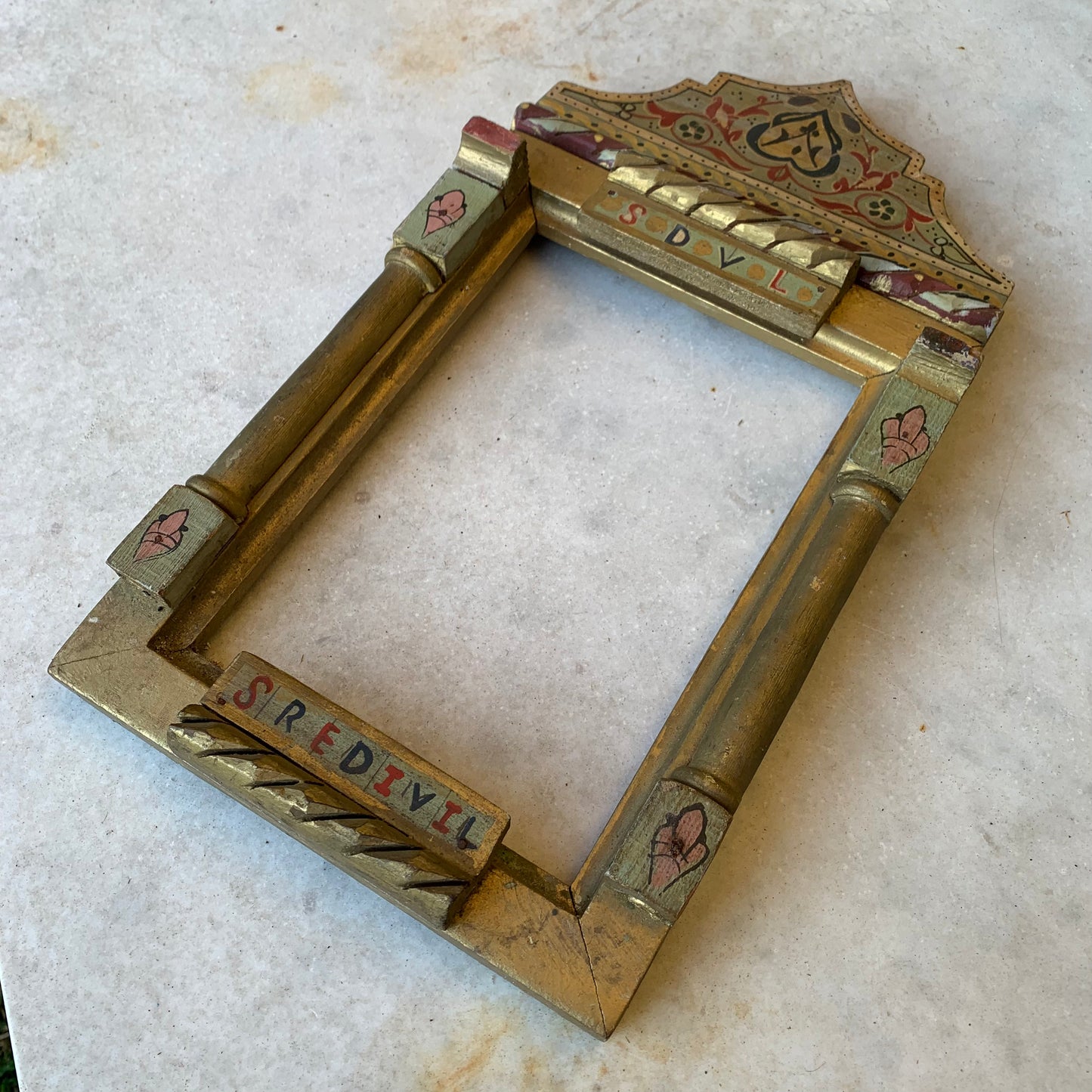 Hand carved frame