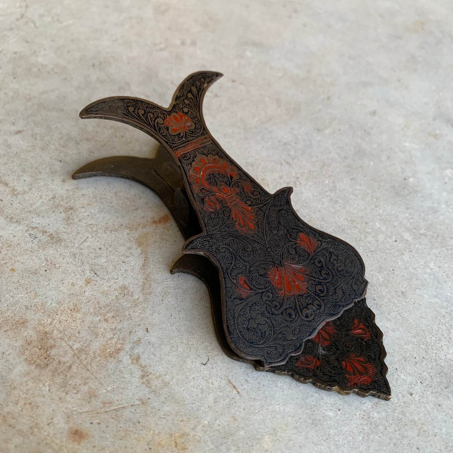 Victorian cloisonné letter clip