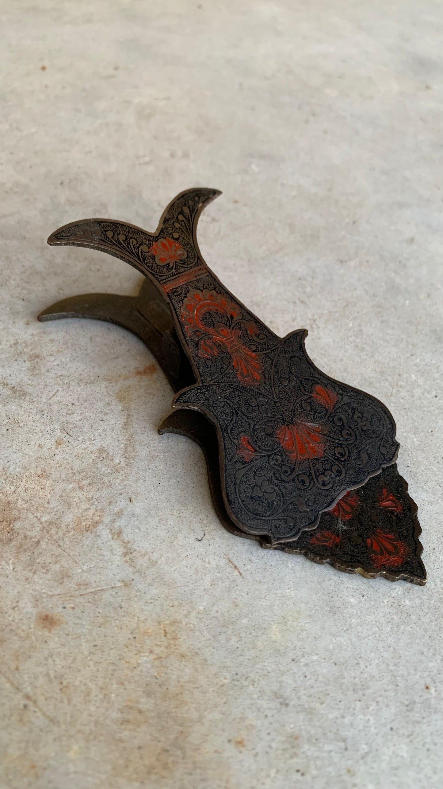 Victorian cloisonné letter clip