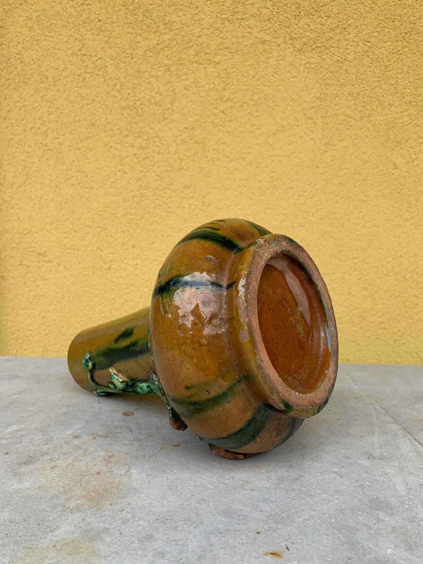 Terracotta vase branch