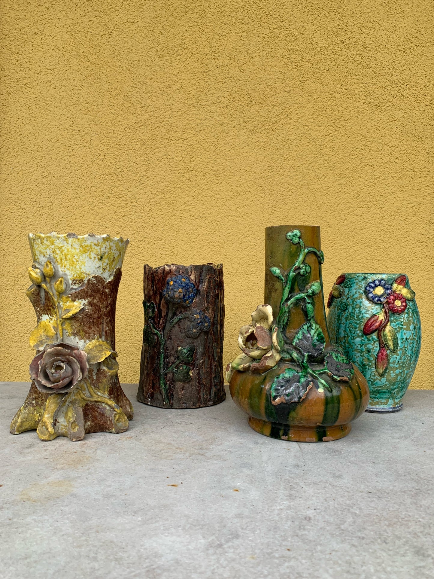 Terracotta vase branch
