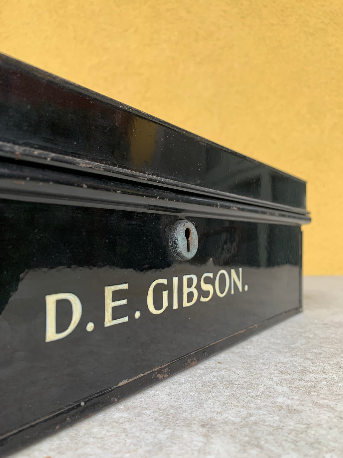 Metal document box D. E. Gibson