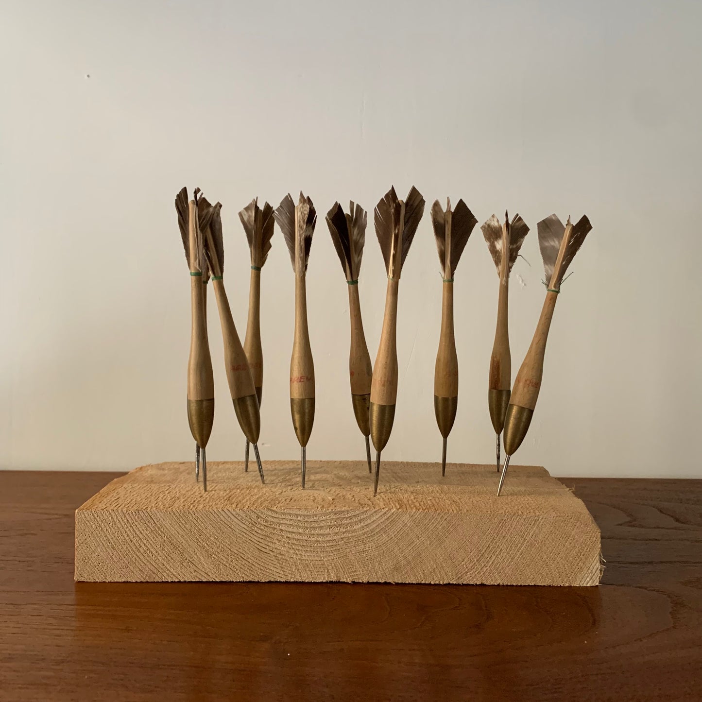 Darts with split turkey feathers flights (set of ten)