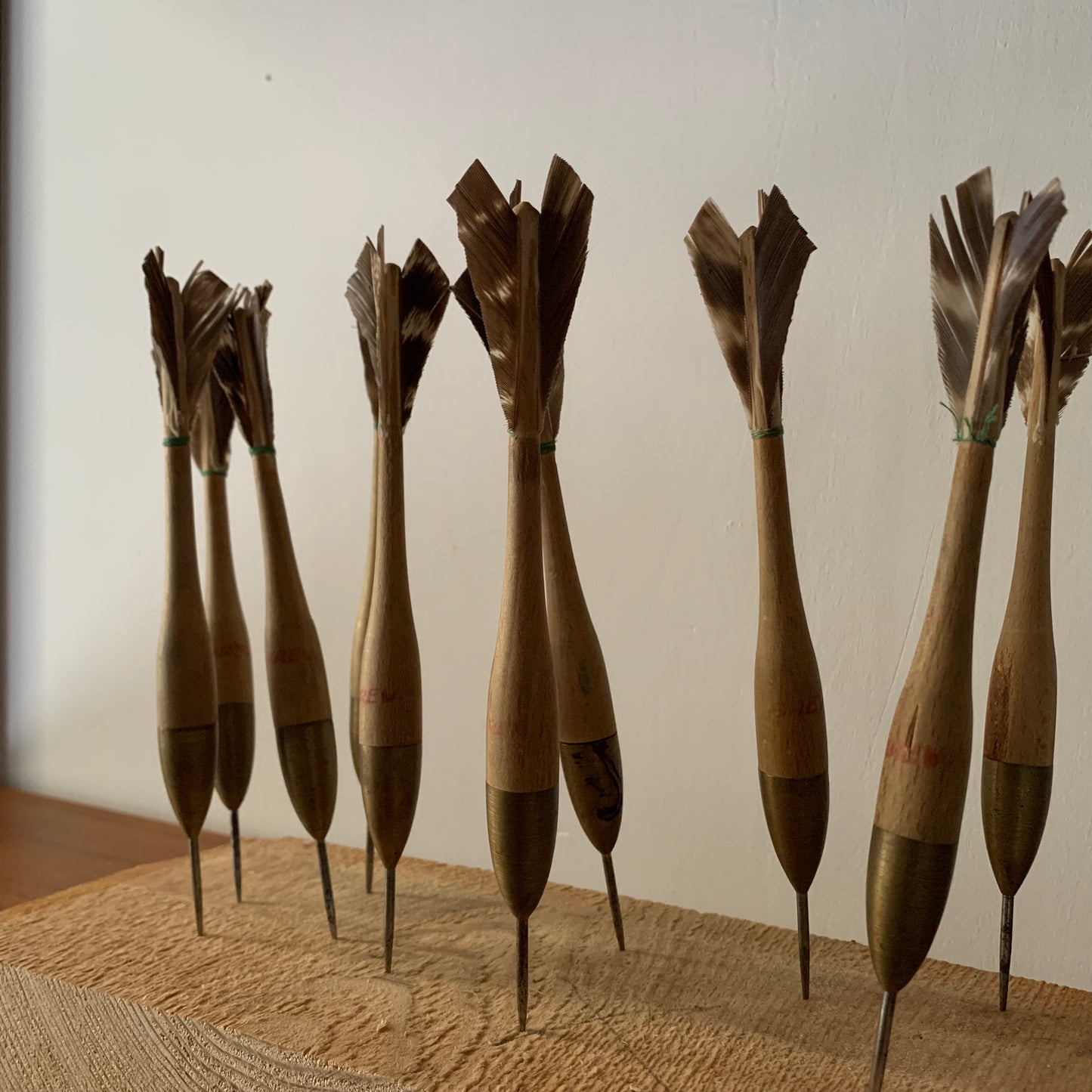 Darts with split turkey feathers flights (set of ten)