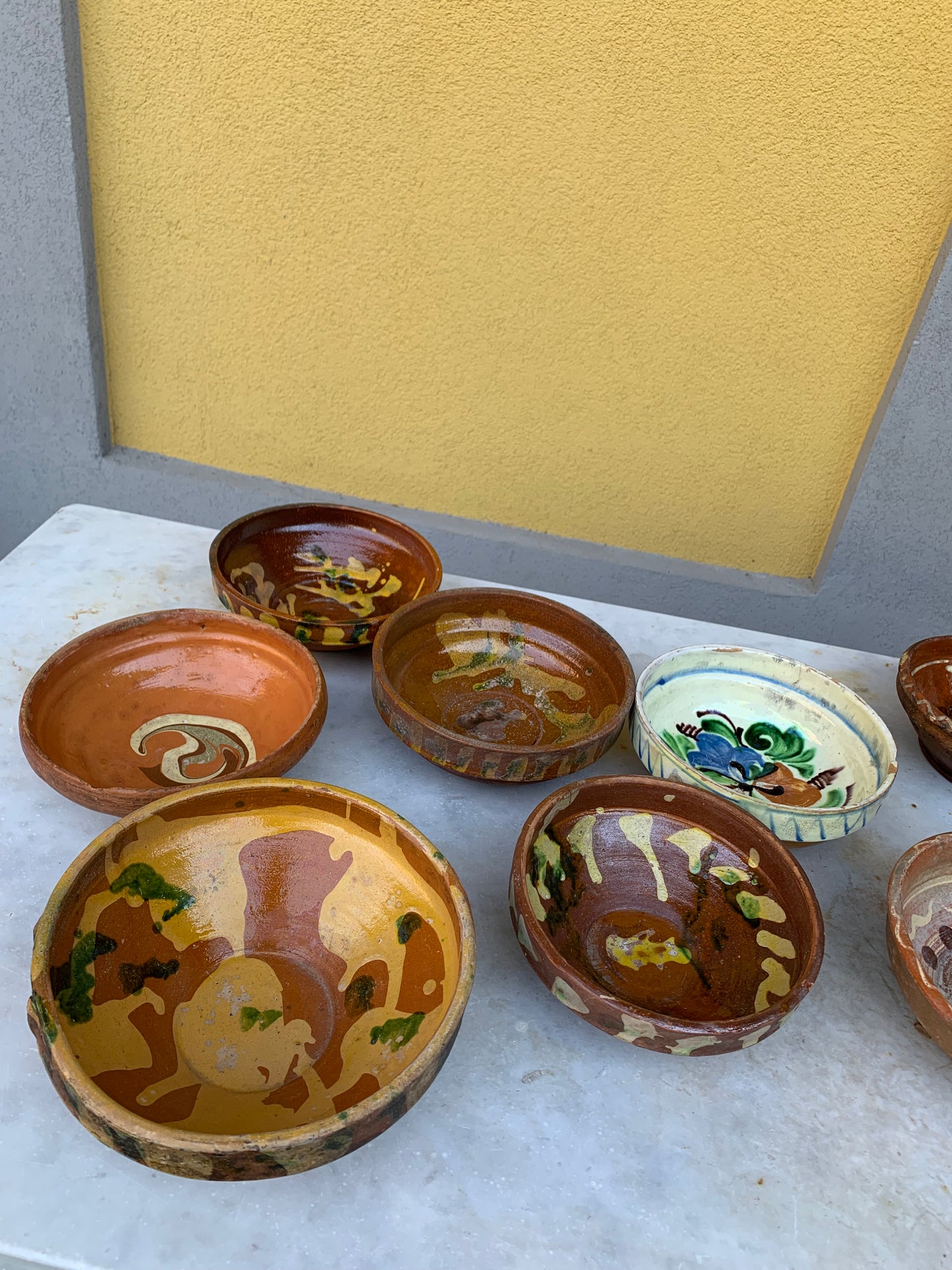 A set of earthenware bowls from late 20th-century Hungary