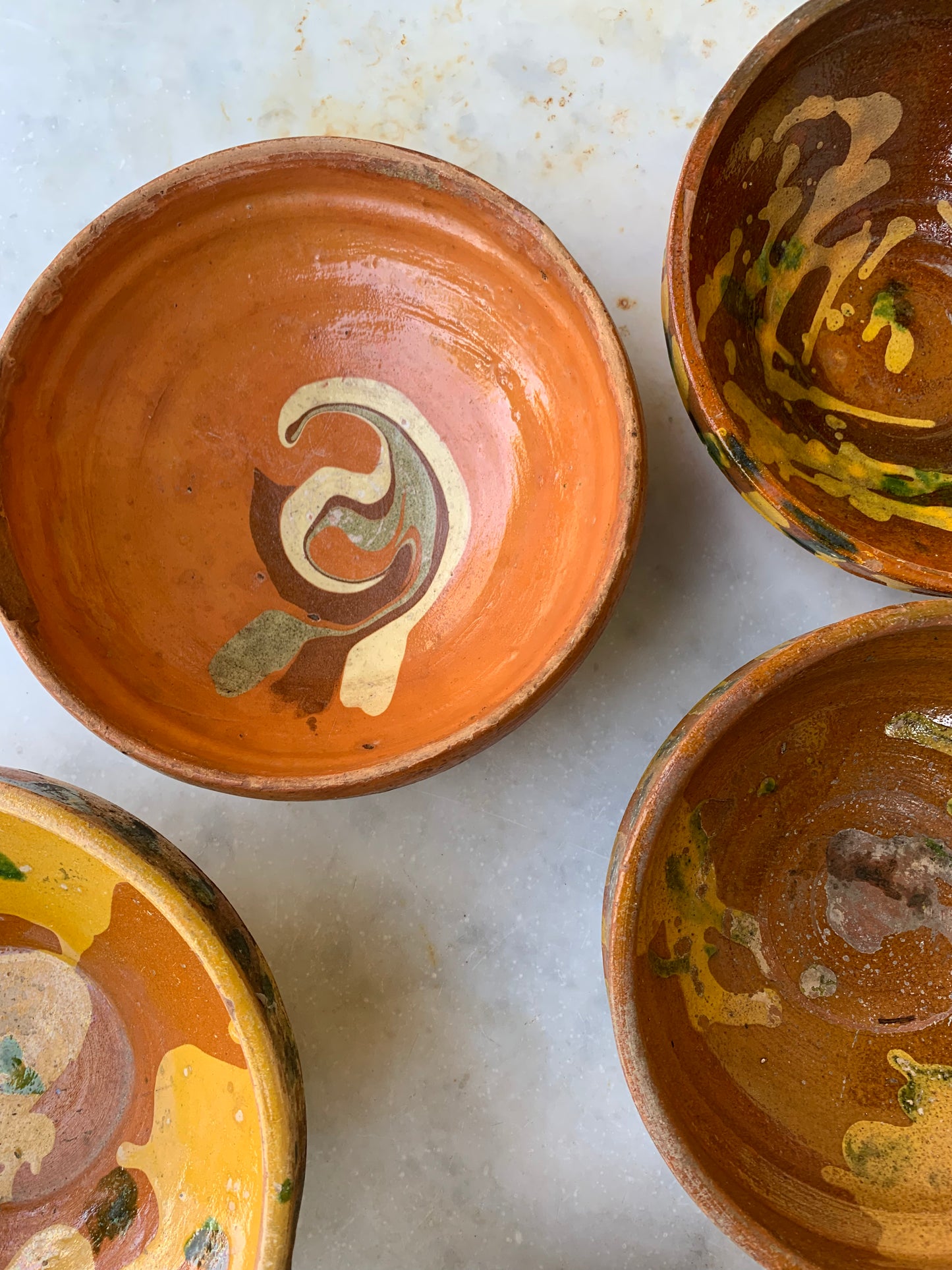 A set of earthenware bowls from late 20th-century Hungary