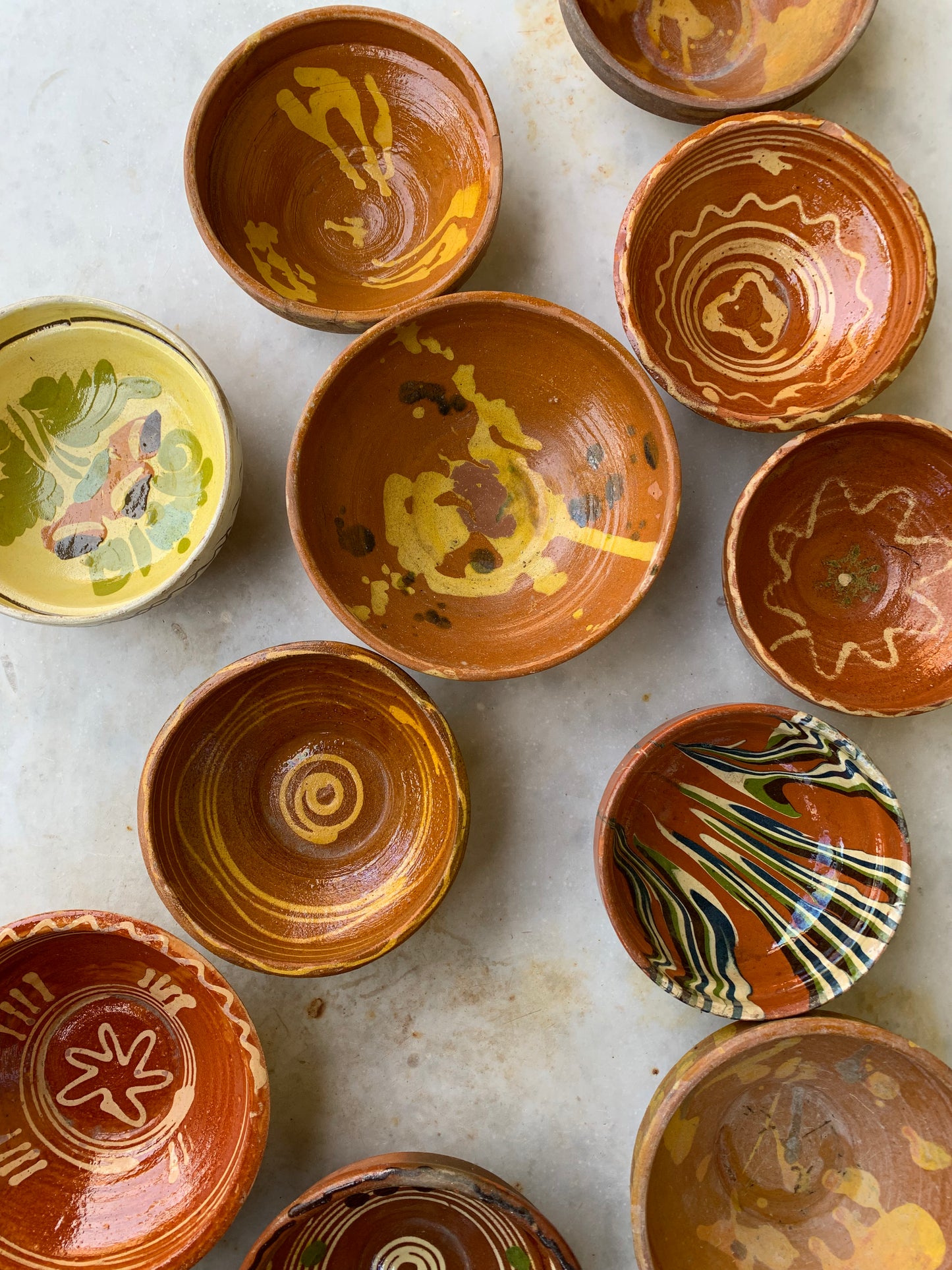 A set of earthenware bowls from late 20th-century Hungary