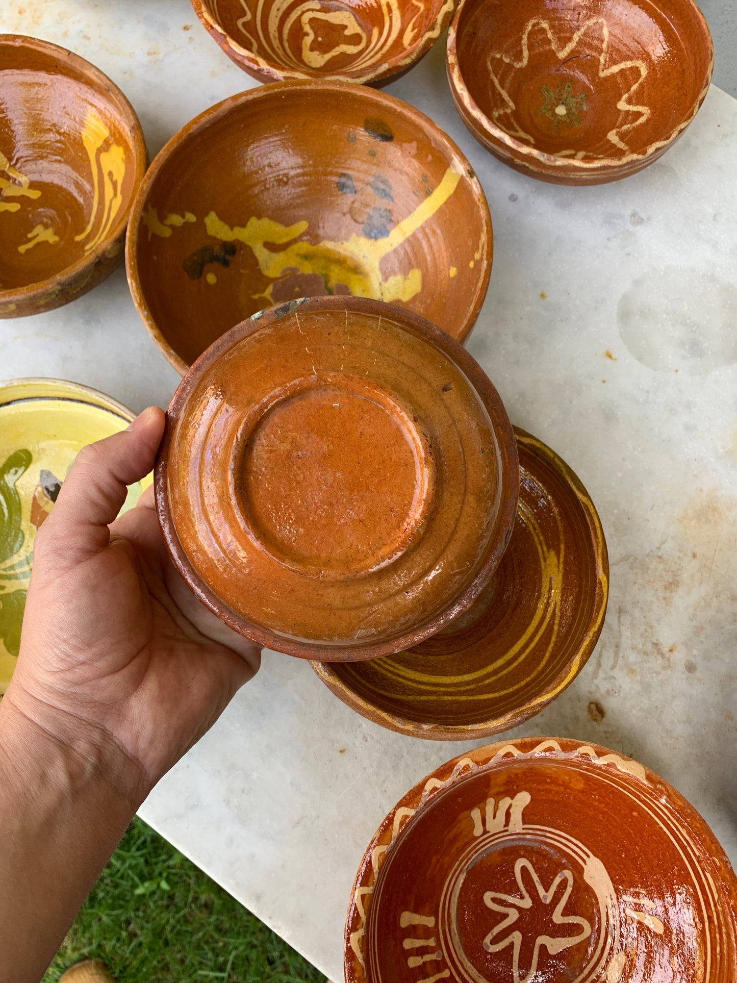 A set of earthenware bowls from late 20th-century Hungary