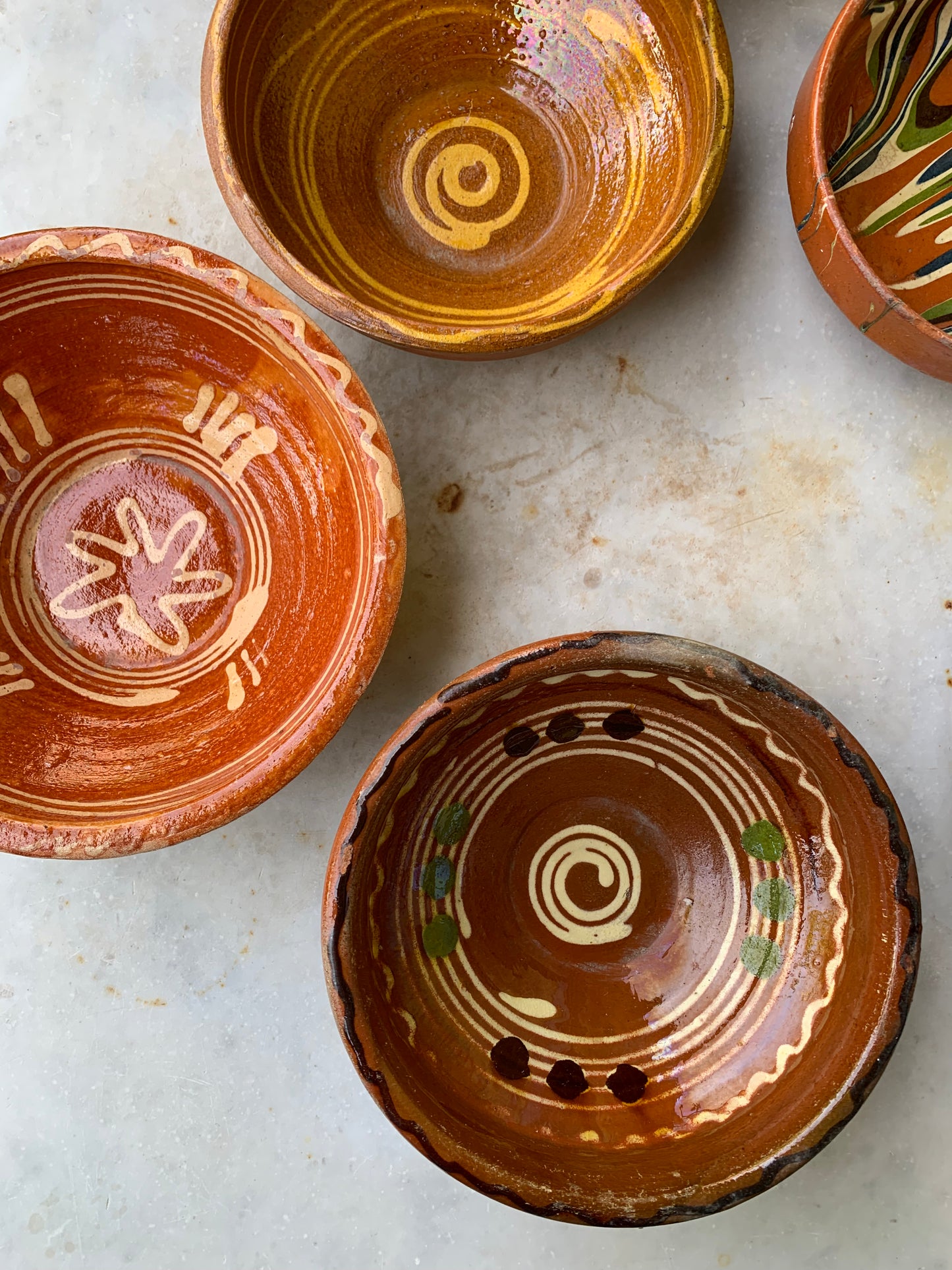 A set of earthenware bowls from late 20th-century Hungary