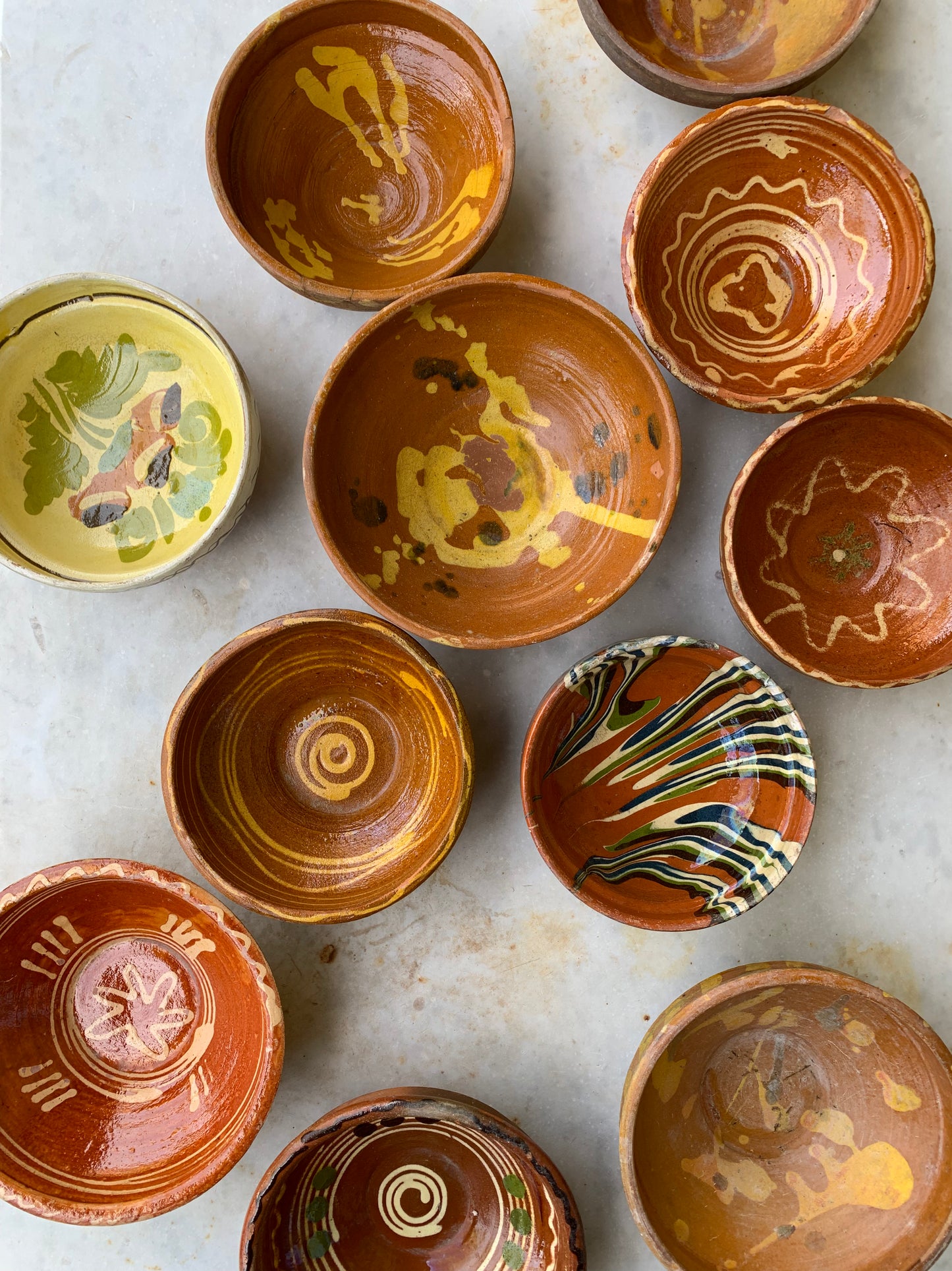 A set of earthenware bowls from late 20th-century Hungary