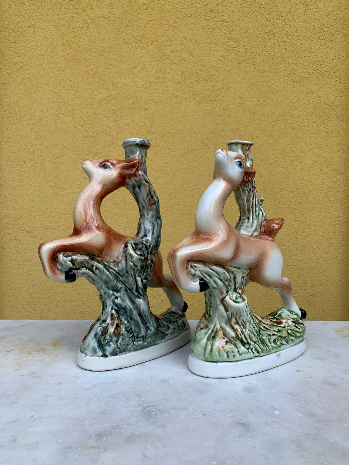 A pair of Bischoff cherry wine decanters