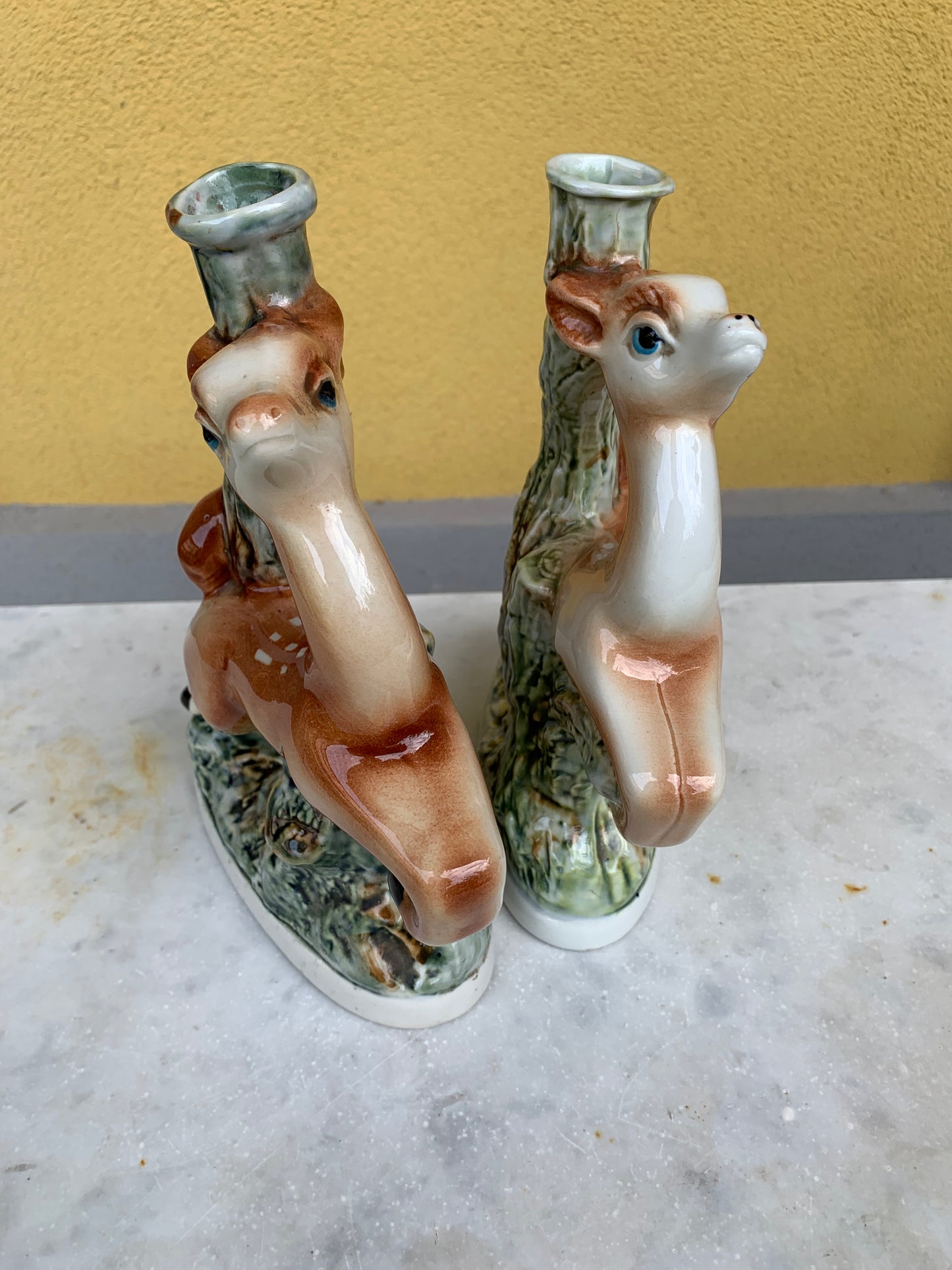 A pair of Bischoff cherry wine decanters