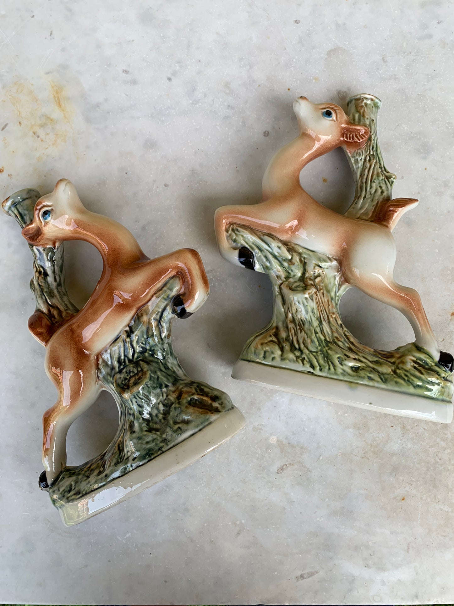 A pair of Bischoff cherry wine decanters