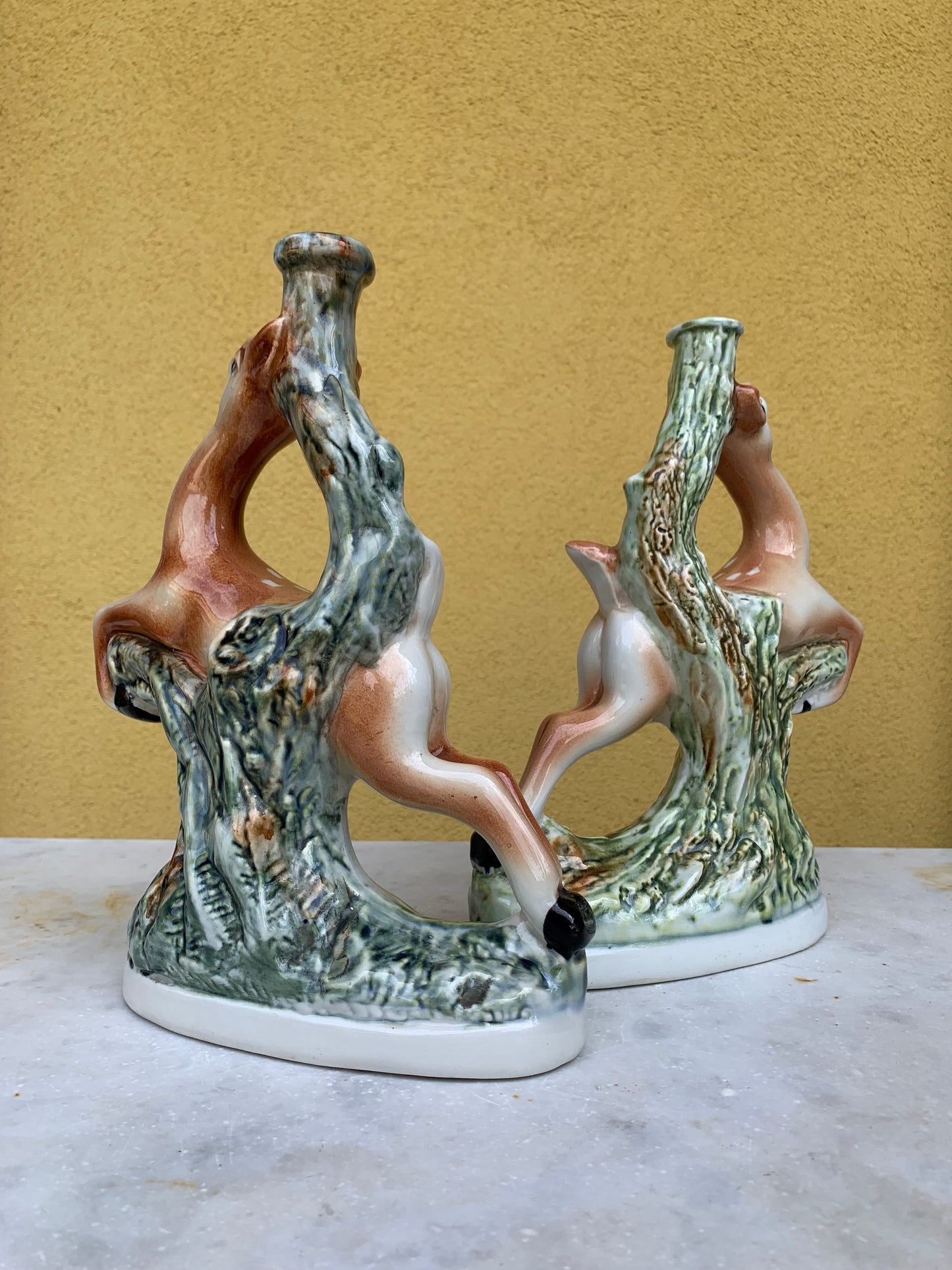 A pair of Bischoff cherry wine decanters