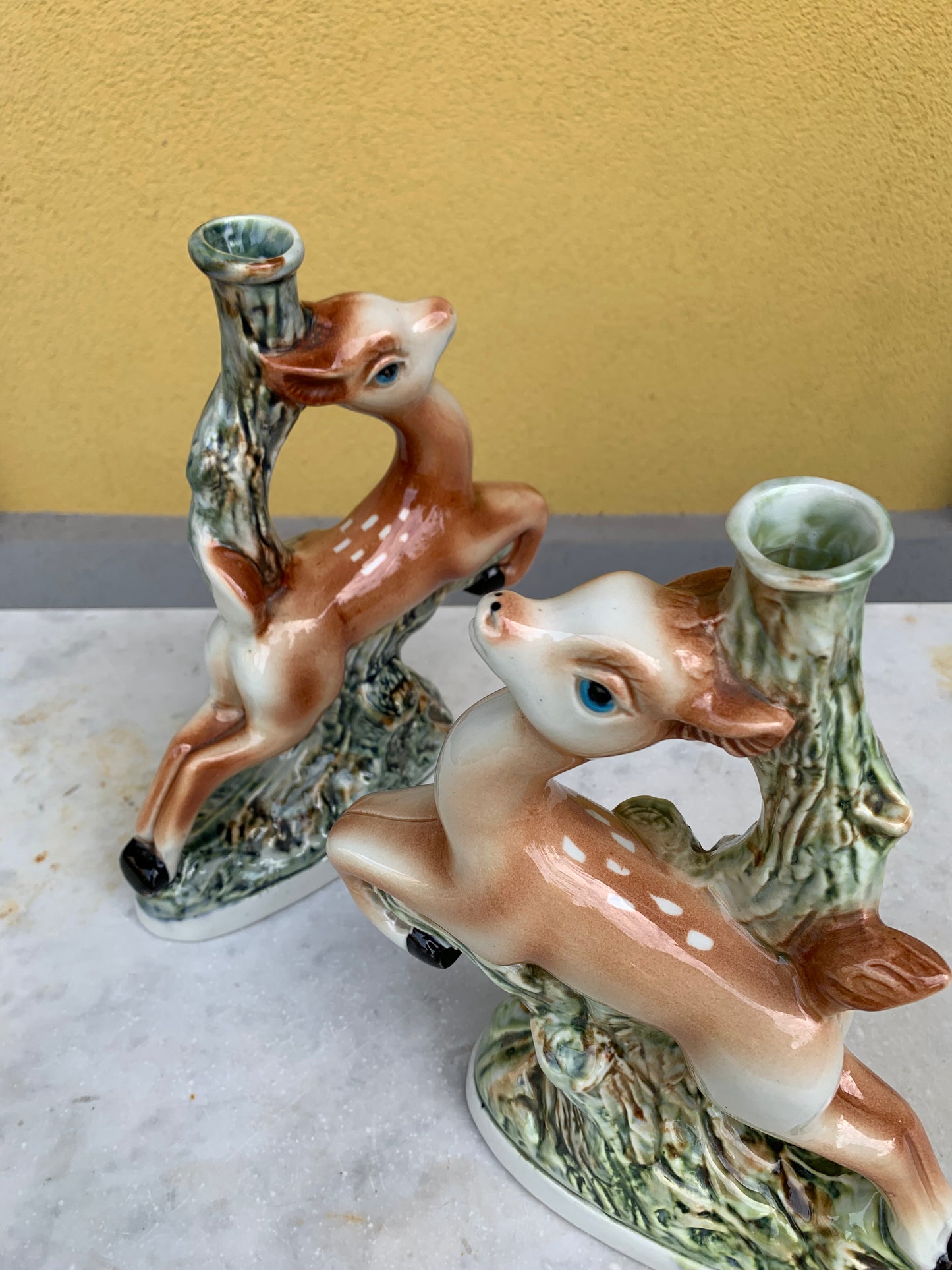 A pair of Bischoff cherry wine decanters