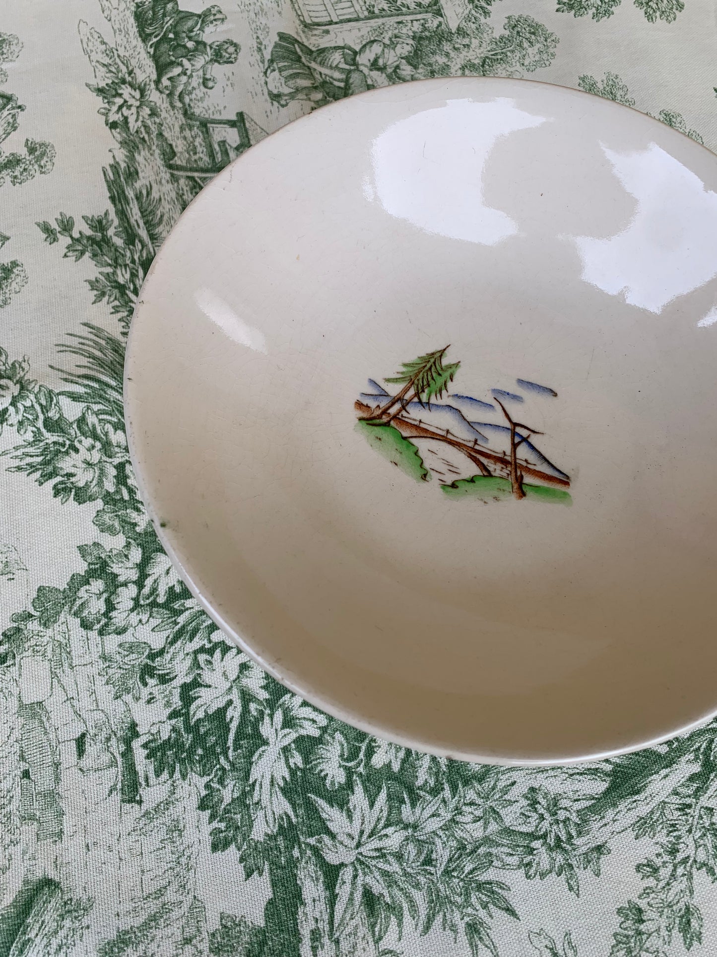 Antique plate with foot by Laveno