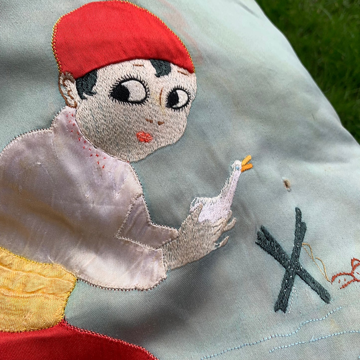 Vintage embroidered pillow