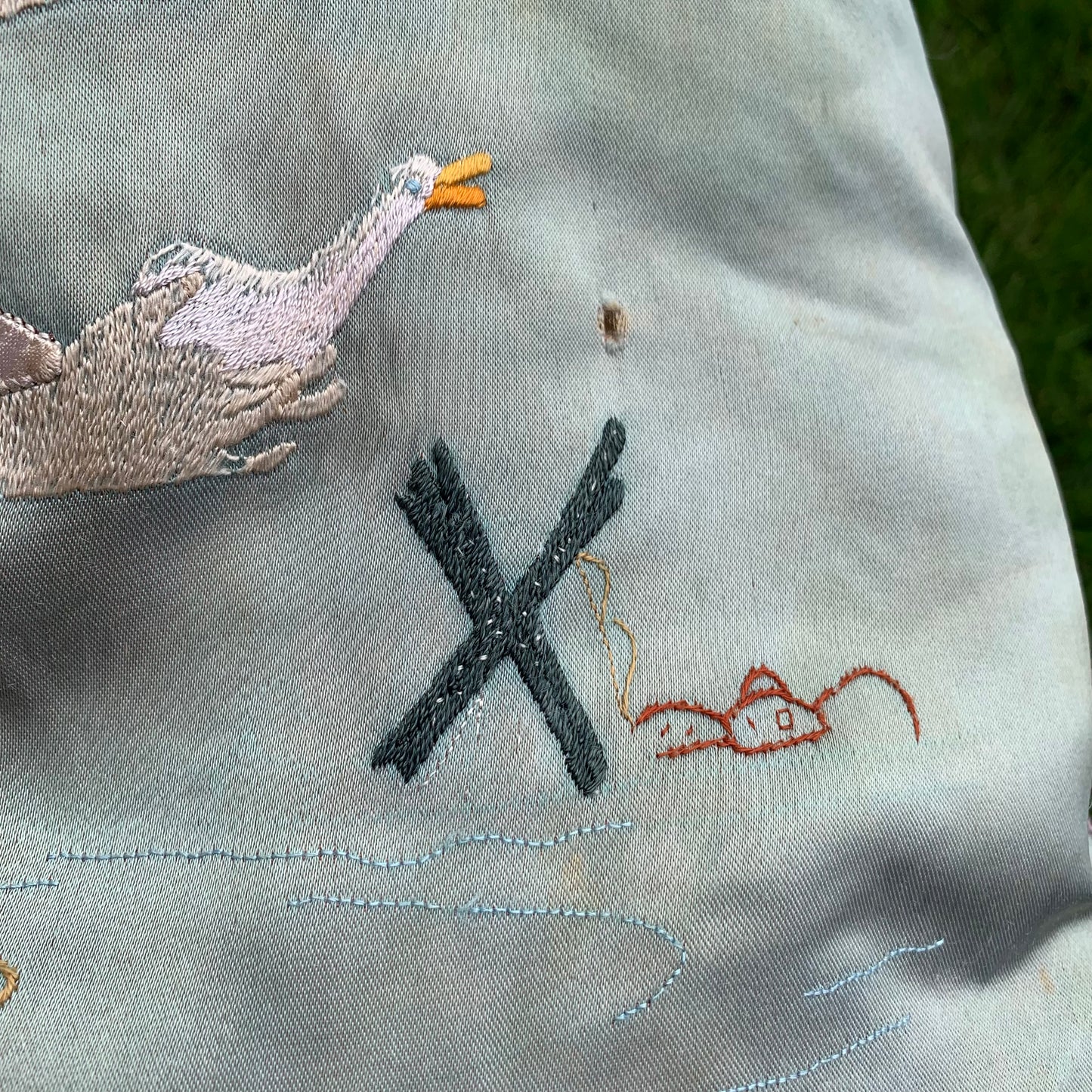 Vintage embroidered pillow