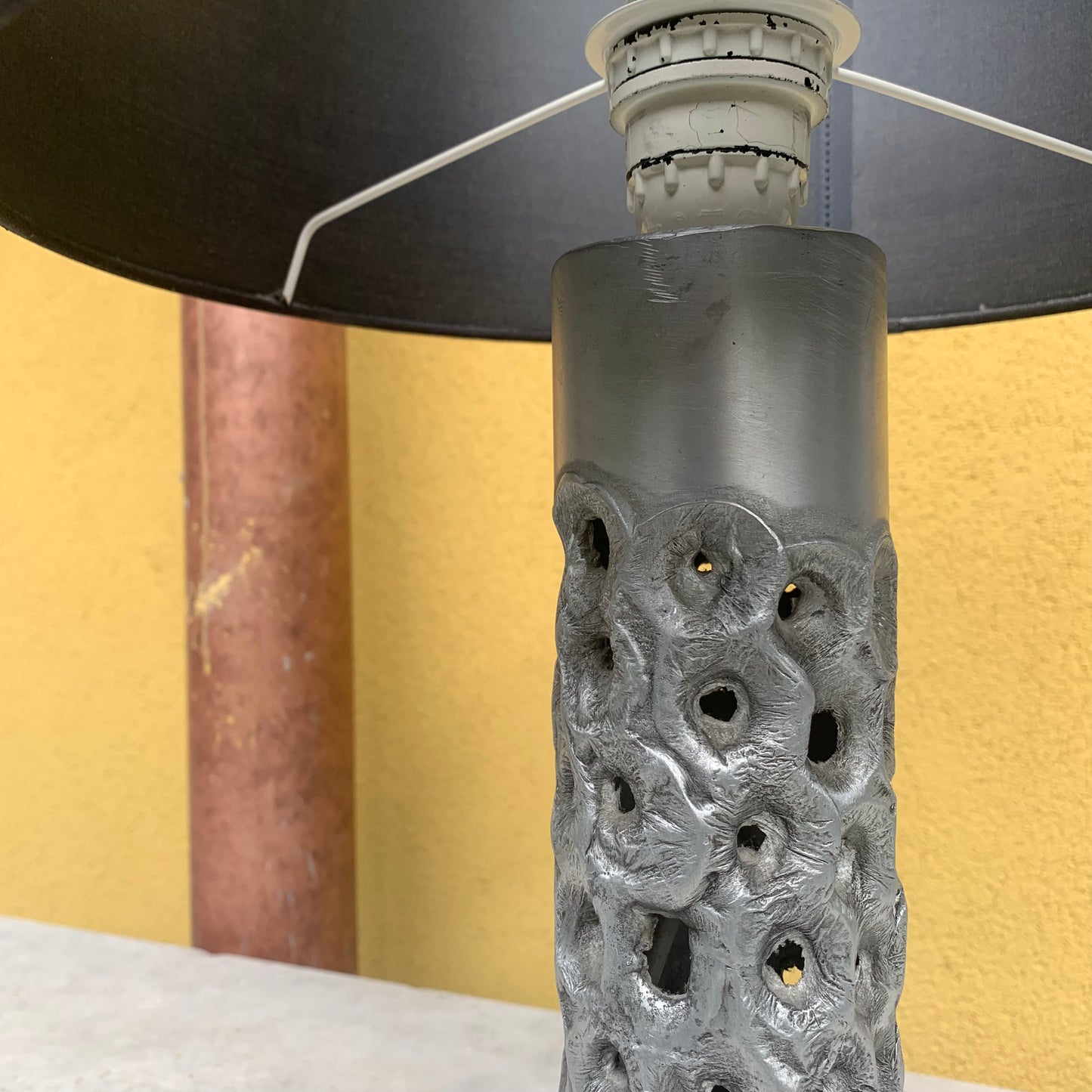 Brutalist table lamp by Willy Luyckx