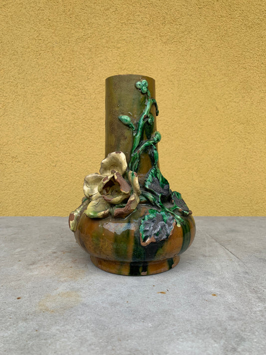 Terracotta vase branch