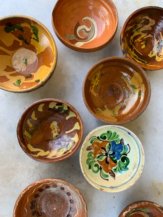 A set of earthenware bowls from late 20th-century Hungary