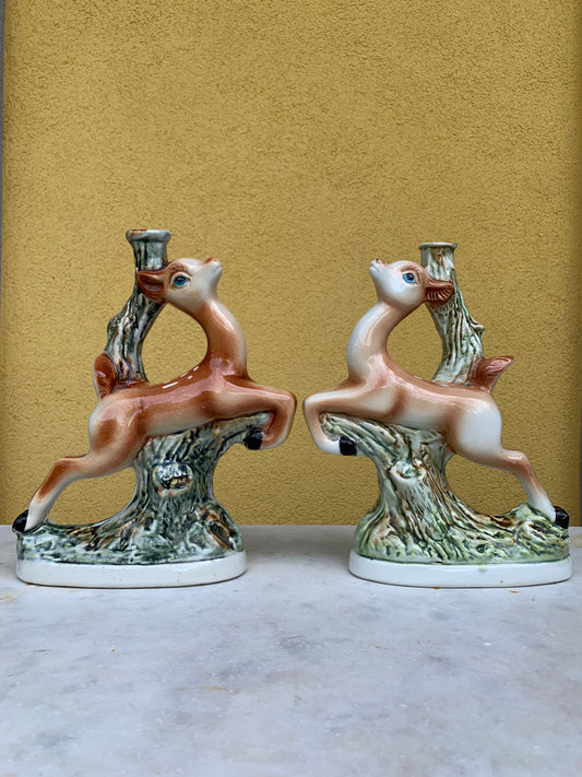 A pair of Bischoff cherry wine decanters
