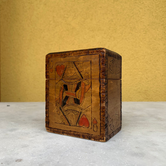 Wood playing card double deck box