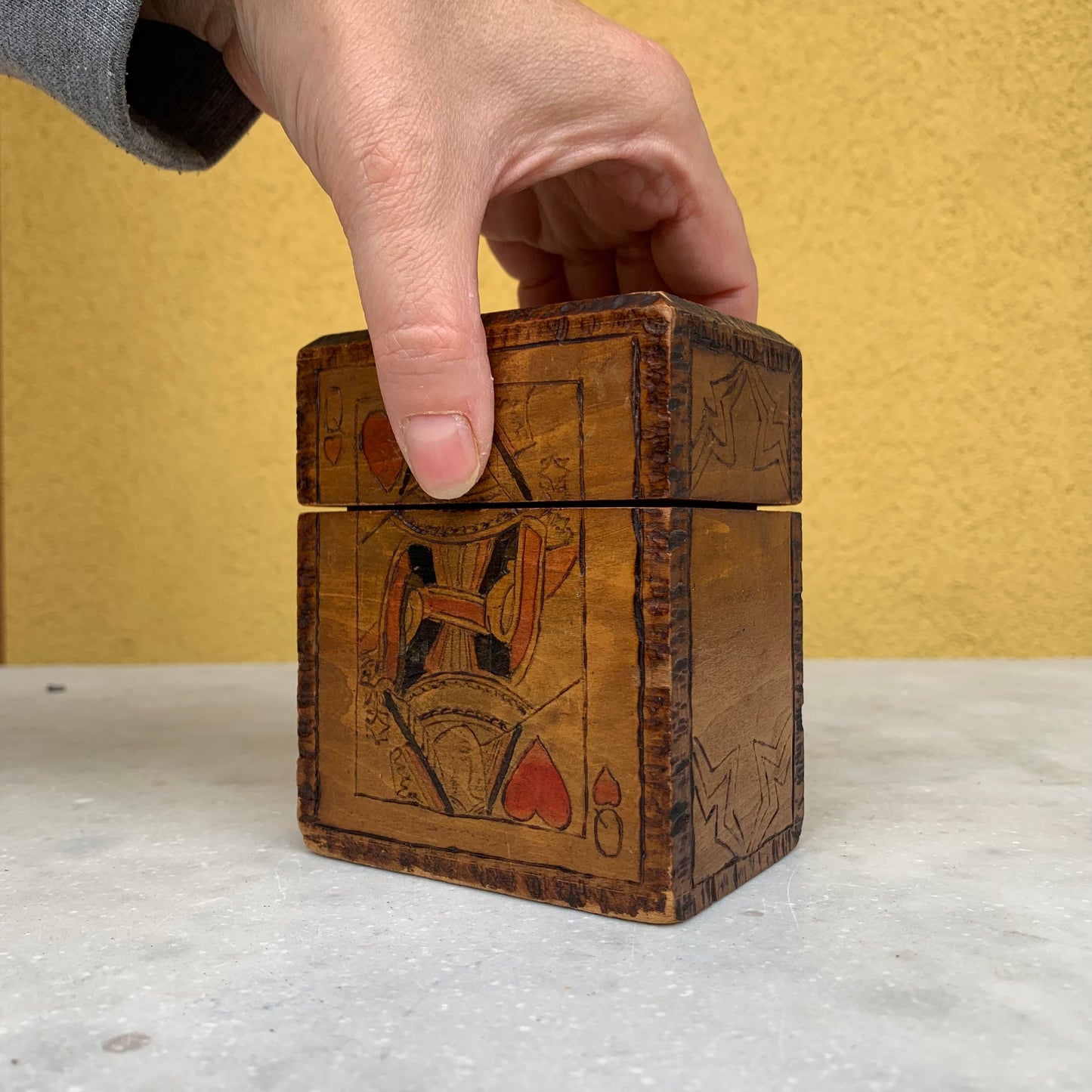 Wood playing card double deck box