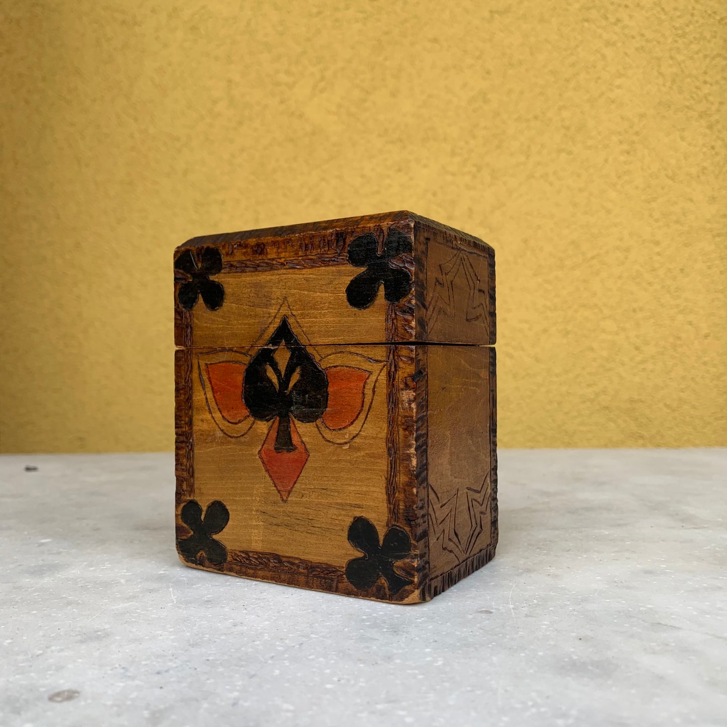 Wood playing card double deck box