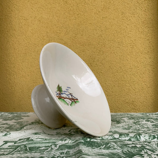 Antique plate with foot by Laveno